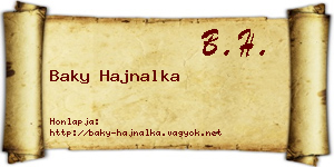 Baky Hajnalka névjegykártya
